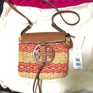 Tory Burch straw cross body handbag